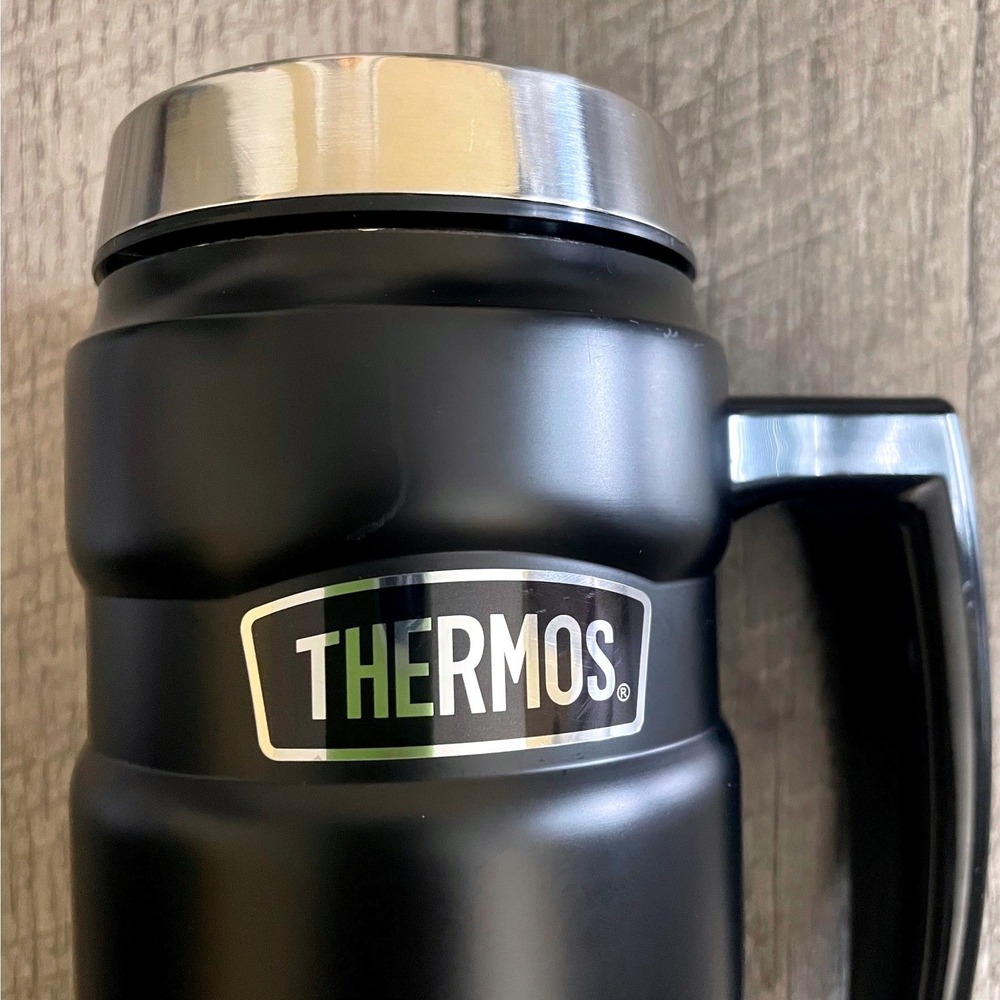 Thermos Stainless King‎ 16oz Travel Mug Matte Black Vacuum Insulated SK1100BKW4 - Picture 2 of 7